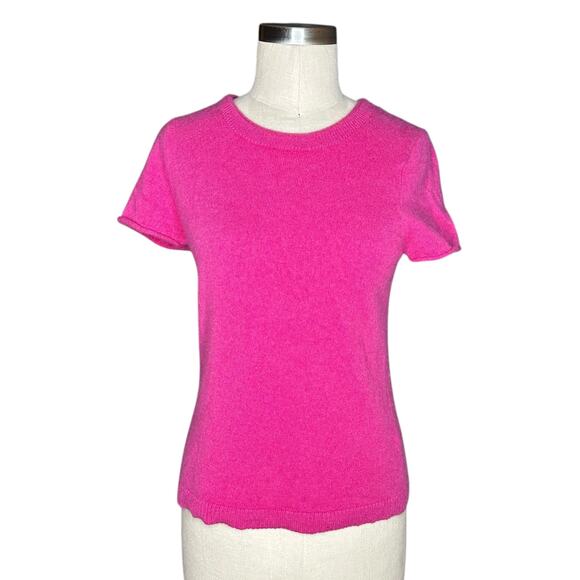 J CREW Women's Cashmere Relaxed Sweater T-Shirt Top Women's Size Medium Pink - Picture 1 of 8